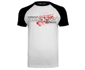 Vollkontakt - Logo - Männer Raglan T-Shirt - schwarz/weiß