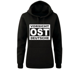 Vorsicht Ostdeutsche - Frauen Kapuzenpullover - schwarz