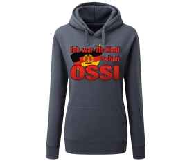 Ich war als Kind schon Ossi - Frauen Kapuzenpullover - grau