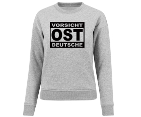 Vorsicht Ostdeutsche - Frauen Pullover - grau-meliert