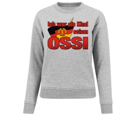 Ich war als Kind schon Ossi - Frauen Pullover - grau-meliert