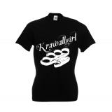 Krawallgirl - Schlagring - Frauen T-Shirt - schwarz-weiß