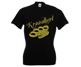 Krawallgirl - Schlagring - Frauen T-Shirt - schwarz-gold