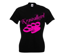 Krawallgirl - Schlagring - Frauen T-Shirt - schwarz-pink