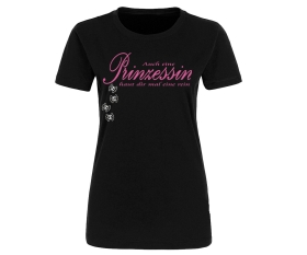 Auch eine Prinzessin haut Dir mal eine rein - Frauen T-Shirt - schwarz