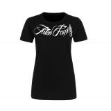 Tattoo Family - Schriftzug Bogen - Frauen T-Shirt - schwarz