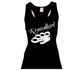 Krawallgirl - Schlagring - Frauen Top - schwarz-weiß