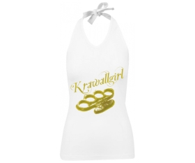 Krawallgirl - Schlagring - Frauen Neckholder - weiß-gold