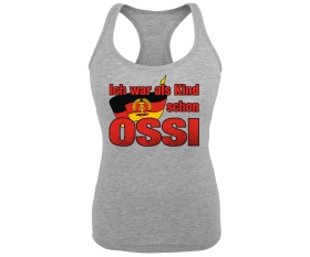 Ich war als Kind schon Ossi - Frauen Tank Top - grau-meliert