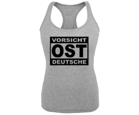 Vorsicht Ostdeutsche - Frauen Tank Top - grau-meliert