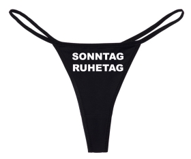 Sonntag Ruhetag String Tanga - schwarz