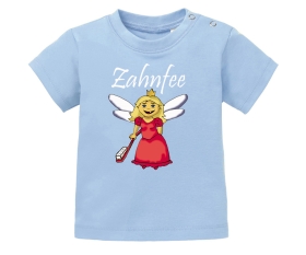 Zahnfee Logo Zahnbürste Baby Shirt hellblau