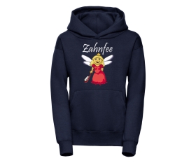 Zahnfee Logo Zahnbürste Kinder Kapuzenpullover navy