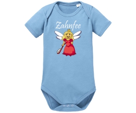 Zahnfee Logo Zahnbürste Strampler hellblau