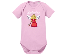 Zahnfee Logo Zahnbürste Strampler rosa