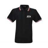 Männer Polo Shirt kurzarm KB London schwarz-rot-weiß