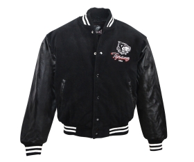 Baseball Jacke echt Leder TY Schriftzug Logo schwarz