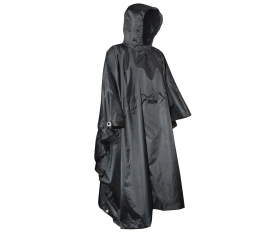 Regenponcho Rip Stop schwarz