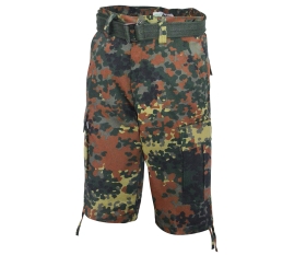 BDU Cargo Bermuda Short mit Gürtel - Flecktarn