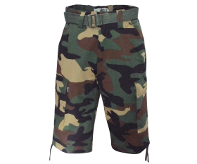 BDU Cargo Bermuda Short mit Gürtel - woodland