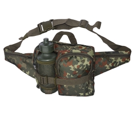 Outdoor Bauchtasche mit Trinkflasche flecktarn