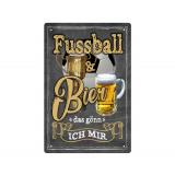 Blechschild - Fussball und Bier - das gönn ich mir - BS352