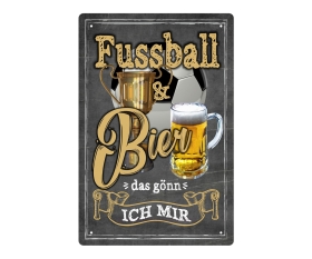 Blechschild - Fussball und Bier - das gönn ich mir - BS352