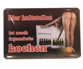 Blechschild - Bier kalt stellen - BS166