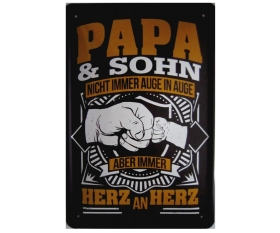 Blechschild - Papa und Sohn - K037