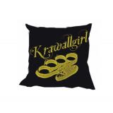 Krawallgirl Schlagring - schwarz-gold - Kissen